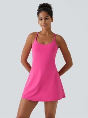 HALARA SoftlyZero Plush Backless Active Dress BNWT Size M Pink